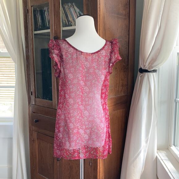 Converse Sheer Floral Blouse, Size S - Picture 4 of 5